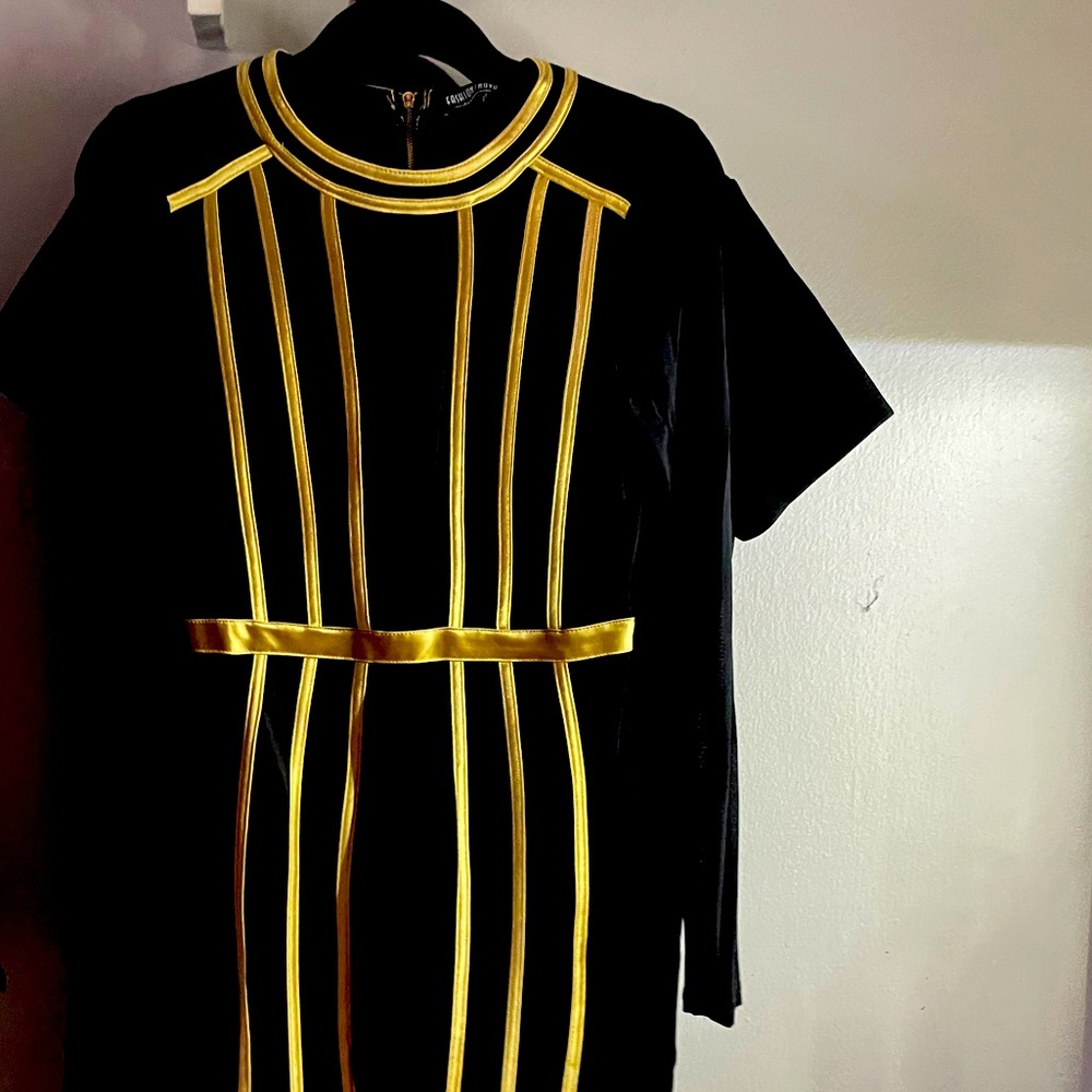 Fashion Nova Black and Gold Dress